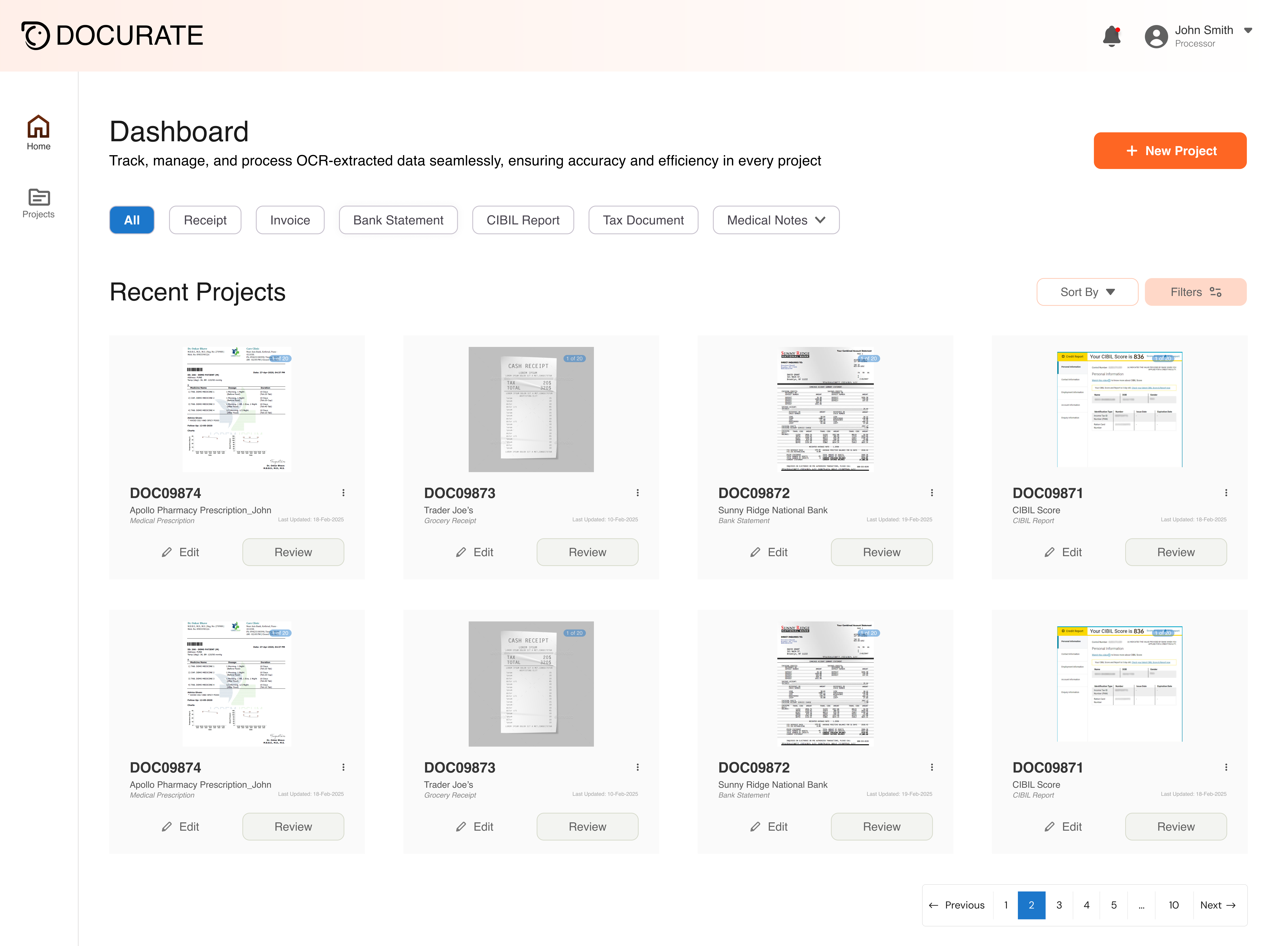 Access Project Dashboard